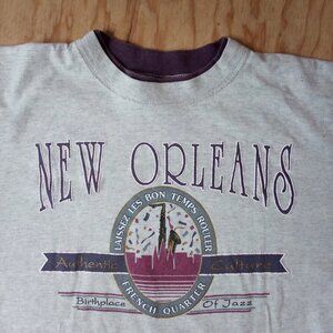 Vintage New Orleans French Quarter Crest Double Sleeve T-Shirt